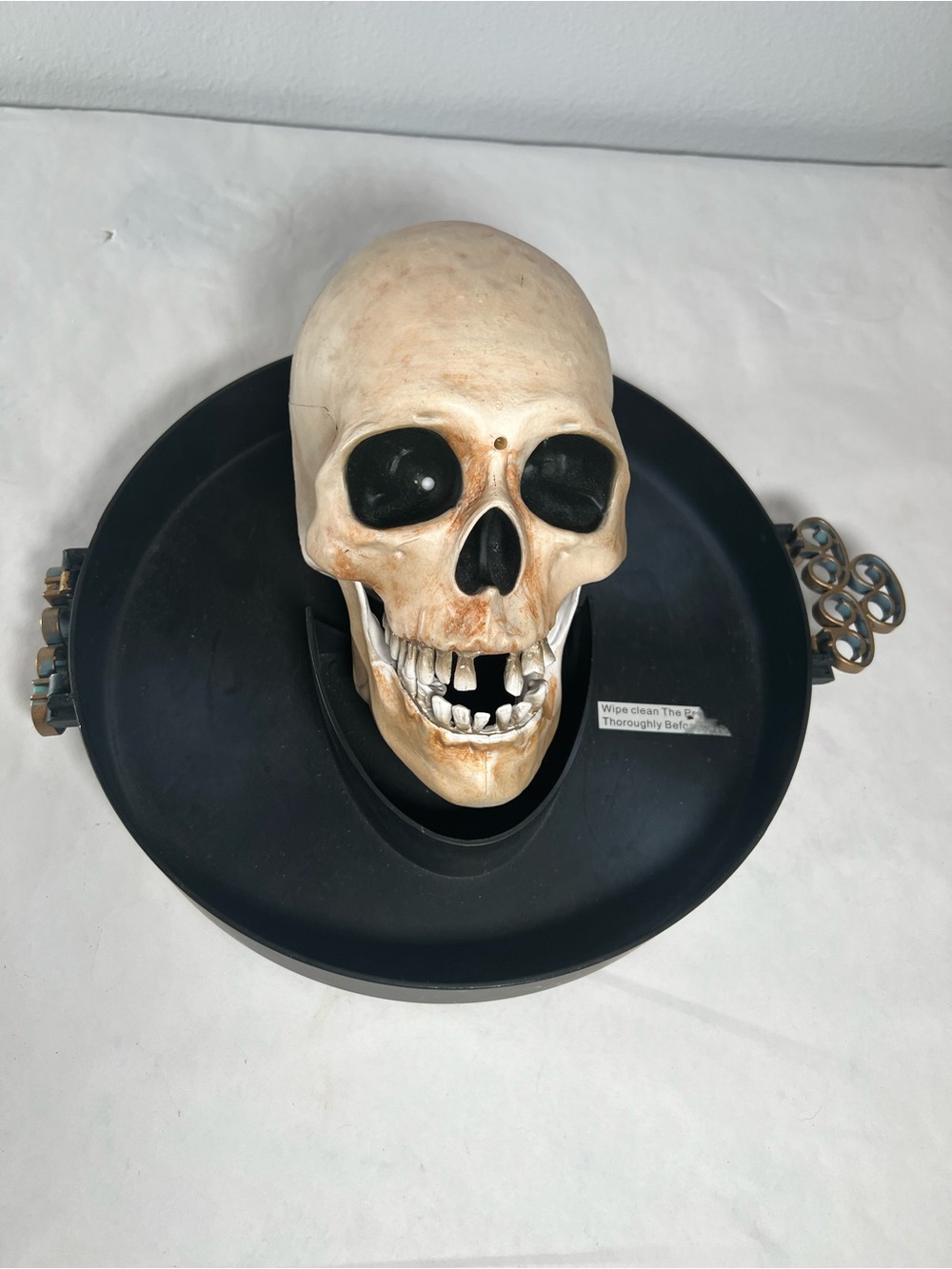 Gemmy Halloween skull candy bowl
